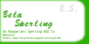 bela sperling business card
